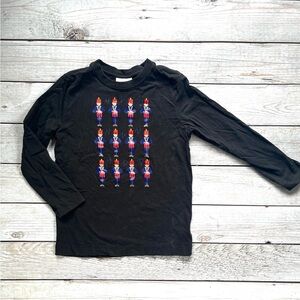 Hanna Andersson Black Long Sleeve Tee with Toy Soldier Design